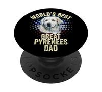 Mejor Gran Pirineo del Mundo Papá Retro Grandes Pirineos Papá PopSockets PopGrip Adhesivo