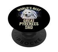 Mejor Gran Pirineo del Mundo Papá Retro Grandes Pirineos Papá PopSockets PopGrip Adhesivo