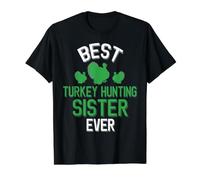 Mejor Hermana de Caza de Pavos jamás Cazador de Pavos Camiseta gráfica económica, Hombre, Negro, S