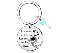 Mejor Hijo Llaveros Aros Hombres Adolescentes Llavero Universidad Regalo Cumpleaños Apreciar Impresionante recuerdo Papá Mamá Mi Niño Llavero Navidad Familias Amor Recordatorio Regalos Spaceman Tag