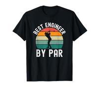 Mejor Ingeniero por par Divertido Ingeniero Golf Broma Retro Camiseta