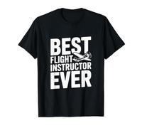 Mejor Instructor de Vuelo Amante de la aviación Camiseta gráfica económica, Hombre, Negro, M