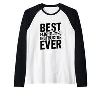 Mejor Instructor de Vuelo Amante de la aviación Camiseta Manga Raglan