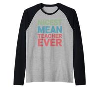 Mejor maestro medio enseñando broma broma juego de palabras hombres mujeres Camiseta Manga Raglan