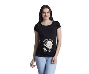 Mejor Mamá de Siempre - Camiseta graciosa y divertida de moda para el embarazo con diseño de camiseta para el embarazo, manga corta, Negro , XL