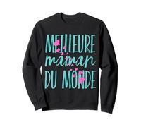 Mejor Mamá del Mundo Azul Pastel Nube de Corazones Sudadera