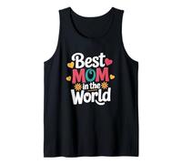 Mejor mamá en el Mundo ilustración Floral Camiseta sin Mangas