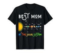 Mejor Mamá En El Sistema Solar Divertido Ciencia Madre Galaxia Diversión Camiseta gráfica económica, Hombre, Negro, M