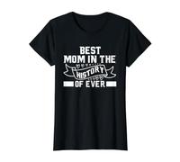Mejor mamá en la Historia de la Maternidad Familiar Siempre Linda Camiseta gráfica económica, Mujer, Negro, S