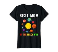 Mejor mamá en la Vía Láctea Galaxia Ciencia Espacial Madre Nunca Camiseta gráfica económica, Mujer, Negro, XL