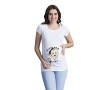 Mejor Mamá Siempre - Camiseta divertida y dulce de moda para el embarazo con diseño de camiseta premamá para el embarazo, manga corta, Blanco, XL
