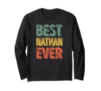 Mejor Nathan Ever Personalizado Nombre Humor Día del Padre Manga Larga