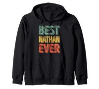 Mejor Nathan Ever Personalizado Nombre Humor Día del Padre Sudadera con Capucha