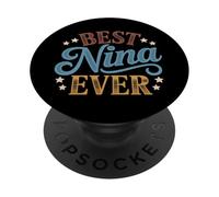 Mejor Nina Ever Retro Vintage Puesta del Sol Hispana Abuela PopSockets PopGrip Adhesivo
