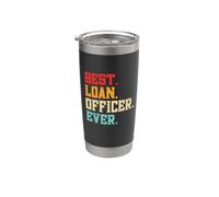 Mejor Oficial de Préstamos Retro Funny Consultor Hipotecario Vaso térmico de acero inoxidable de doble pared