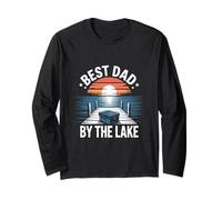 Mejor papá junto al lago Vacaciones Tiempo de relajación, papá padre da Manga Larga
