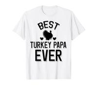 Mejor Pavo papá Lindo Acción de Gracias Camiseta gráfica económica, Hombre, Blanco, M
