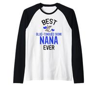 Mejor Reptil Lindo Skink Nana de Lengua Azul Camiseta Manga Raglan