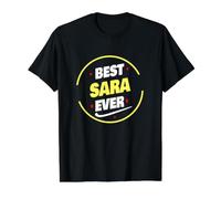 Mejor Sara Ever Funny Sara Nombre Dicho Camiseta gráfica económica, Hombre, Negro, S