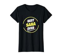 Mejor Sara Ever Funny Sara Nombre Dicho Camiseta gráfica económica, Mujer, Negro, M