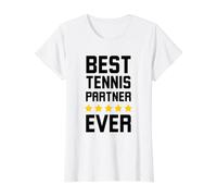Mejor Socio de Tenis apreciación Amigo del Tenis Camiseta gráfica económica, Mujer, Blanco, XS