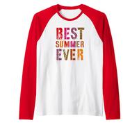 Mejor Verano del Último día de Vacaciones para niños Personal del Campamento anfitrión Camiseta Manga Raglan