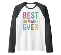 Mejor Verano Ever Camp Último día Vacaciones Niños Mamá Crucero Viaje Camiseta Manga Raglan