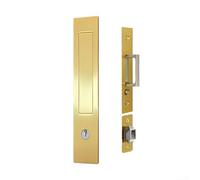 Mejora drásticamente la funcionalidad de tu hogar con este tirador de puerta de bolsillo de aleación de zinc y cerradura deslizante (dorado)