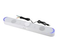 Mejora el audio de tu escritorio con esta barra de sonido nítida, graves potentes y luces LED RGB para una experiencia multimedia personalizada.
