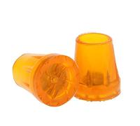 Mejora la estabilidad con 2 muletas de bastón de goma o puntas amarillas de ayuda para caminar de 2.2 pulgadas para muletas de antebrazo, material antideslizante, diseño deslizante para equilibrio -