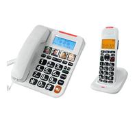 Mejora los volúmenes de teléfono con cable de 28 dB con 1 dial de velocidad de memoria táctil y 10 espacios de tono de llamada compatibles