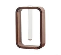 Mejora tu espacio vital con un moderno jarrón de tubo de ensayo de madera maciza y adorno de mesa de vidrio transparente (1)