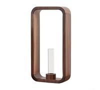 Mejora tu espacio vital con un moderno jarrón de tubo de ensayo de madera maciza y adorno de mesa de vidrio transparente (2)