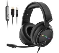 Mejora tu experiencia de juego: Auriculares multiplataforma compatibles con audio espacial DTS Headphone:X, micrófono con función de silencio al