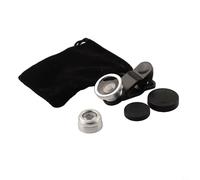 Mejora tu fotografía móvil lente ojo de pez gran angular macro ojo de pez kit (plateado)