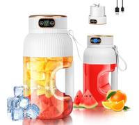【Mejorado】Fine Life Pro Batidora de Vaso Portátil Recargable,Nuevo 1200ML Batidora Portátil Smoothies con Pantalla Digital Para Verduras Y Frutas, Dos Modos, Fácil De Limpiar, Cuchilla 3D-10,BPA Free