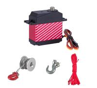 Mejoras Coches RC Para Axial Para SCX10 D90 Para TRX4 Para Capra 1/10 RC Cabrestante Servicio Camión Rescate Grúa Brazo Bricolaje Sobre Orugas Para LCG Chasis(R Servo Winch Rope)