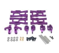 Mejoras Coches RC Para Wltoys 144002 144001 144010 124007 124008 124016 124017 124019 124018 Brazos Suspensión Metal Portavasos Dirección Juego De Cojinetes Piezas De Mejora De Coche Rc(Purple)