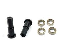 Mejoras Coches RC Para Wpl D12 1/10 Piezas Coche RC Camión, Adaptador Hexagonal Cubo Rueda Combinador Delantero Metal 5mm Con Accesorios De Actualización De Cojinetes De Repuesto(Black)