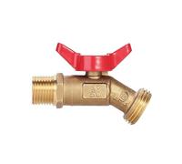 Mejoras Grifo de latón para agua Grifo de latón resistente Conector de manguera de jardín para exteriores de 0, 5 pulgadas a 3/4 pulgadas para barriles de lluvia de casa Grifo