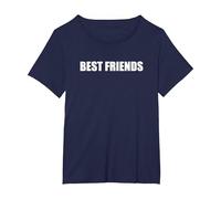Mejores Amigos Camiseta, Mujer Tallas Grandes, Azul Marino, 4XL Grande