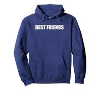 Mejores Amigos Sudadera con Capucha, Unisex para Adultos, Azul Marino, XL