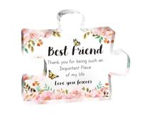 Mejores Regalos Amigo - Acrílico Puzzle Placa Mujeres Cumpleaños Amistad Regalos - Navidad y Cumpleaños Regalos, Ideas de Regalo, 10 * 8.5 * 1 cm