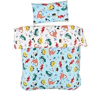 MEJU - Juego de funda de edredón y funda de almohada de 100% algodón con cierre de cremallera para bebé, niño, niño, niña, decoración de cama, 18