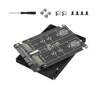 Mekalero Adaptadores NGFF SATA3.0 y MSATA a SATA3.0 con 2 ranuras e interruptores de palanca para almacenamiento de datos