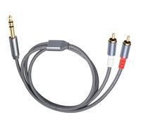 Mekalero Cable adaptador de sonido multifuncional de 6,35 mm a doble que garantiza un sonido claro para múltiples oyentes, utiliza cable estereofónico a doble