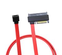 Mekalero Cable de datos en forma de L de 0,5 m, conector de unidad SFF-8482 a puerto hembra 7P para uso compacto de diseño de enrutamiento de carcasa de computadora y gestión ordenada de la bahía de