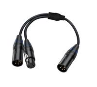 Mekalero Cable divisor en Y XLR de 4 pines para transmisión de sonido de alta fidelidad en estudios y producciones de campo, cable XLR Y macho a hembra