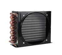 Mekalero Condensador de refrigeración para congelador, tubo de cobre pequeño, aleta de aluminio, refrigerado por aire, refrigerado por agua, radiador de almacenamiento en frío, ventilador de bobina de