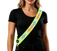 Mekalero Correa reflectante segura impermeable multicolor que fluye luz cinturón de hombro recargable por USB LED correa de hombro para actividades al aire libre recargable ciclismo correas LED
